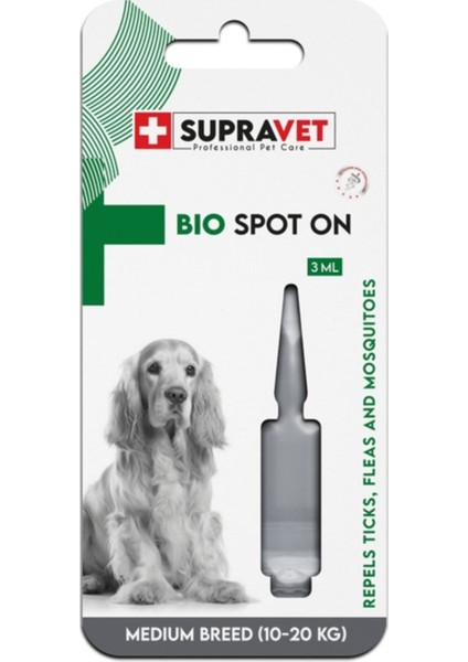 Supravet Orta Irk Köpek Deri ve Tüy Bakım Ense Yağı; Bit Pire Dış Parazit Bitkisel Damla 3 ml