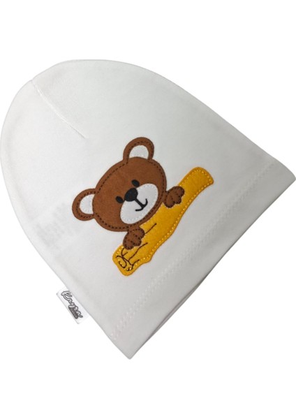 0-2 Yaş Erkek Bebe Krem Renk Ayıcık Figürlü Yazlık Bere fiyatları