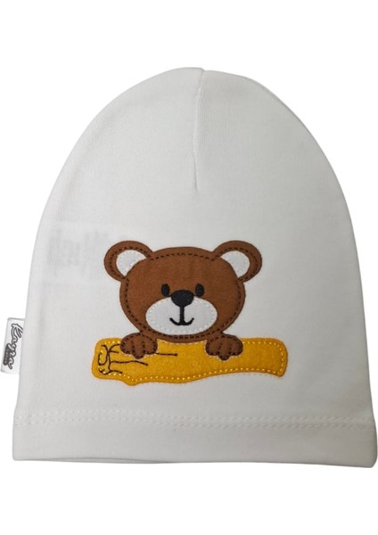 0-2 Yaş Erkek Bebe Krem Renk Ayıcık Figürlü Yazlık Bere indirimleri