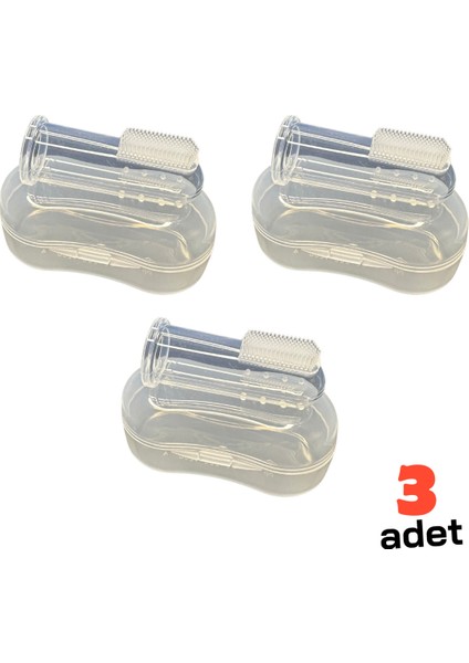 Parmağa Takılan Hayvan Diş Kaşıma Fırçası 3 Adet (Özel Kutusu ile Birlikte)