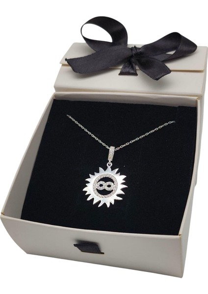 925 Ayar Gümüş Sonsuzluk Güneş Kadın Kolye modelleri