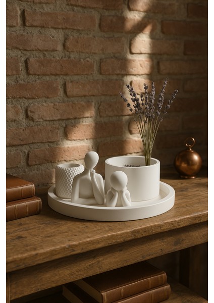 Modern Beyaz Dekoratif Set – 5 Parçalı Minimalist Tasarım modelleri