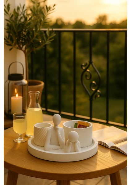 Modern Beyaz Dekoratif Set – 5 Parçalı Minimalist Tasarım fırsatları