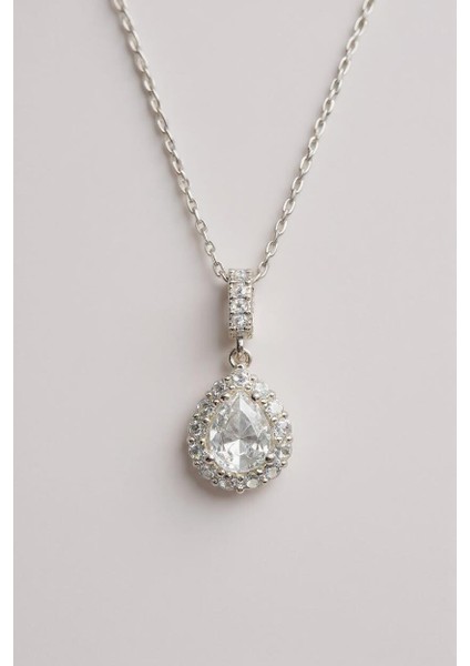 925 Ayar Gümüş Damla Kadın Kolye