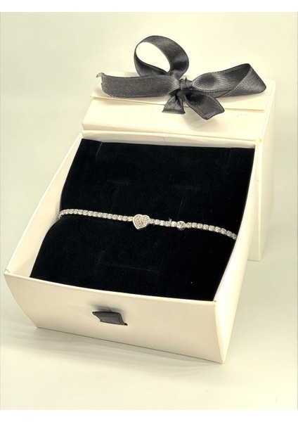 925 Ayar Gümüş Su Yolu Kalp Bileklik Kadın modelleri