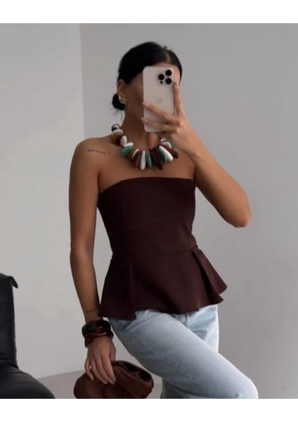 Pileli Straplez Bluz fiyatları