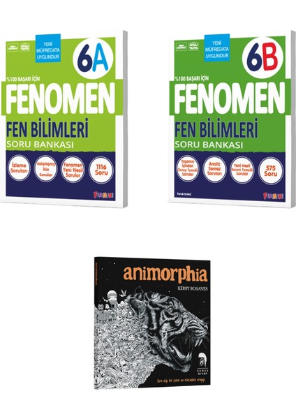 2026 Fenomen Okul 6. Sınıf Fen Bilimleri A ve B Soru Bankası (Animorphia Hediyeli - 3 Kitap)