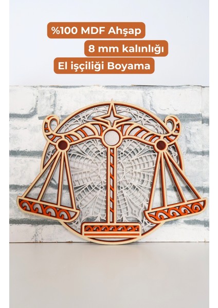 Duvar Dekoru Terazi Burcu Duvar Süsü Bohem Ev Dekoru Mdf Ahşap