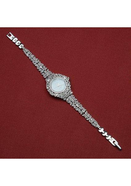 Wq1 Yuvarlak Gümüş Saat