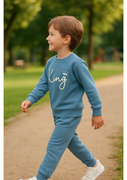 Erkek Çocuk Mevsimlik ve Kışlık Eşofman Takımı Sweatshirt Alt Pamuklu Şardonlu 3-4-5-6 Yaş modelleri