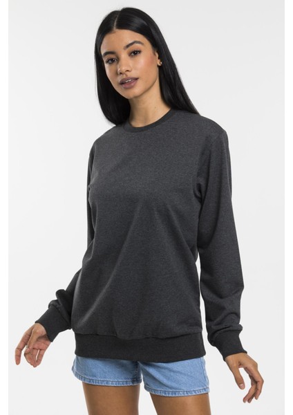 Süperlife Kadın Bisiklet Yaka Regular Kalıp Ince Pamuklu Sweatshirt SPR21K30