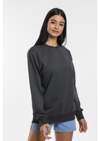 Süperlife Kadın Bisiklet Yaka Regular Kalıp Ince Pamuklu Sweatshirt SPR21K30 fırsatları