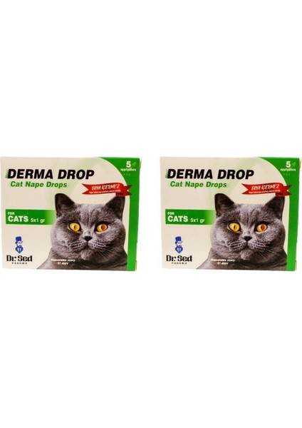 Dr.Sed Derma Kedi Parazit Koruma Damla 2 Kutu 5×1 gr Kedi İçin Etkili Koruma