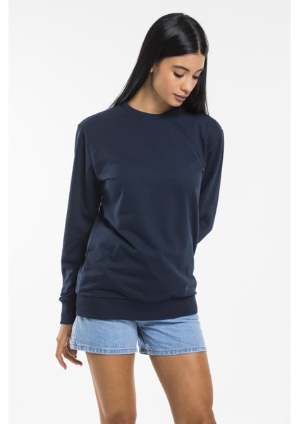 Süperlife Kadın Bisiklet Yaka Regular Kalıp Ince Pamuklu Sweatshirt SPR21K30 fiyatları