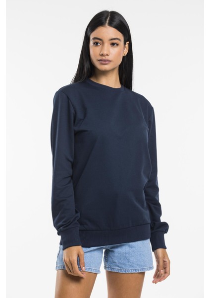 Süperlife Kadın Bisiklet Yaka Regular Kalıp Ince Pamuklu Sweatshirt SPR21K30 modelleri