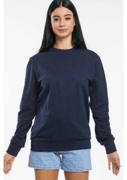 Süperlife Kadın Bisiklet Yaka Regular Kalıp Ince Pamuklu Sweatshirt SPR21K30 fırsatları