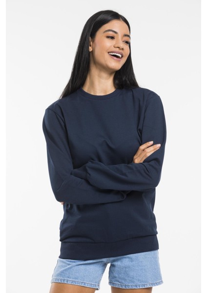 Süperlife Kadın Bisiklet Yaka Regular Kalıp Ince Pamuklu Sweatshirt SPR21K30 indirimleri