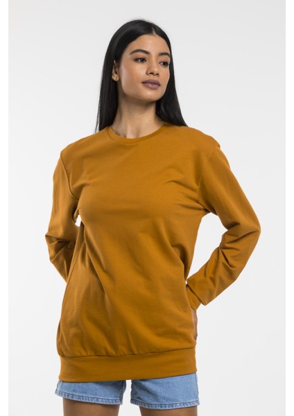 Süperlife Kadın Bisiklet Yaka Regular Kalıp Ince Pamuklu Sweatshirt SPR21K30 fiyatları