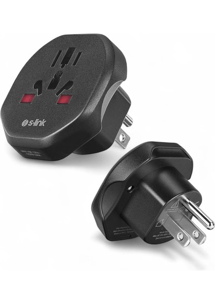 Universal Seyahat Priz Adaptörü – Tüm Ülke Fiş Tipleri, Amerikan Tipi Çıkış