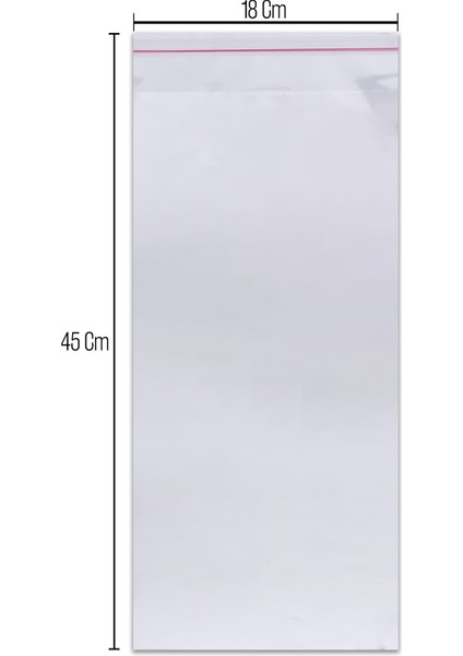 18*45 Bantlı OPP (Parlak-Şeffaf) Jelatin 100 Adet