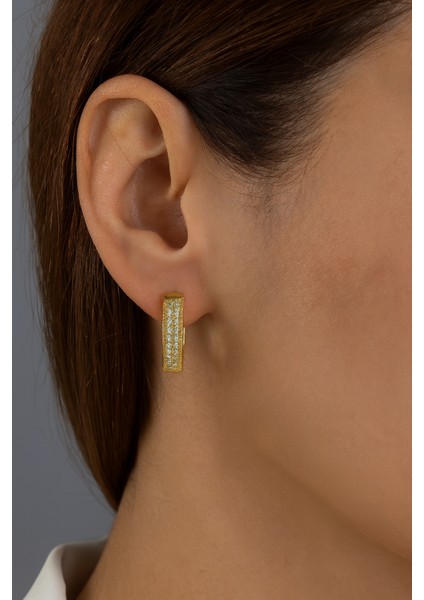 Altın Sarısı Renk Zirkon Taşlı Küpe fiyatları