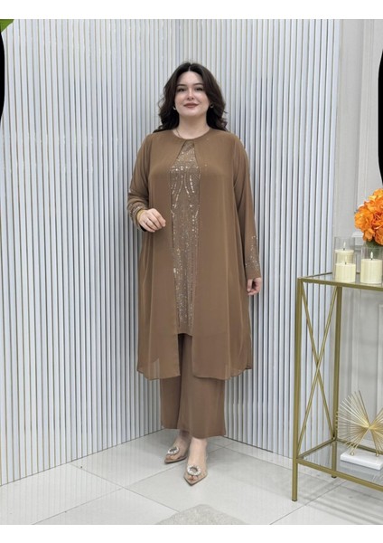 Taş Baskılı Tunik Takım