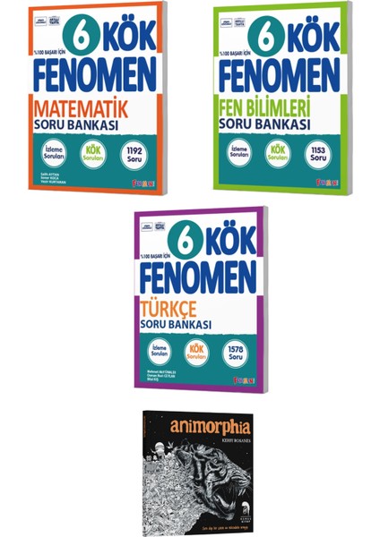 2026 Fenomen Okul 6. Sınıf Kök Tüm Dersler Soru Bankası Seti (Animorphia Hediyeli - 4 Kitap)