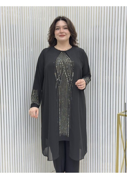 Taş Baskılı Tunik Takım