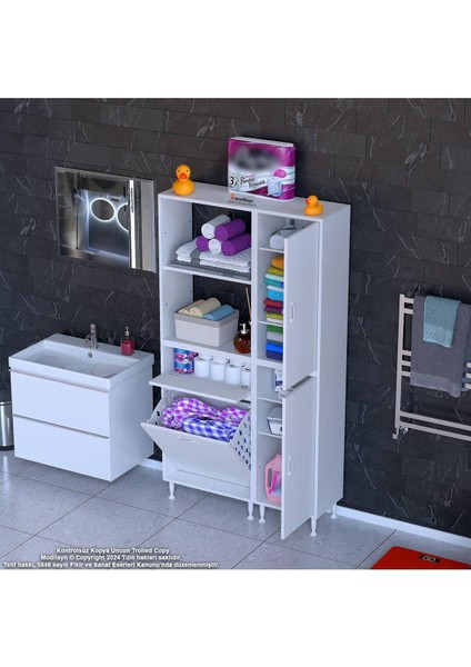 Mis Urla Yenice 90 x 183 x 31,5 cm Kirli Çamaşır Dolabı Sepetli Banyo Dolabı fırsatları