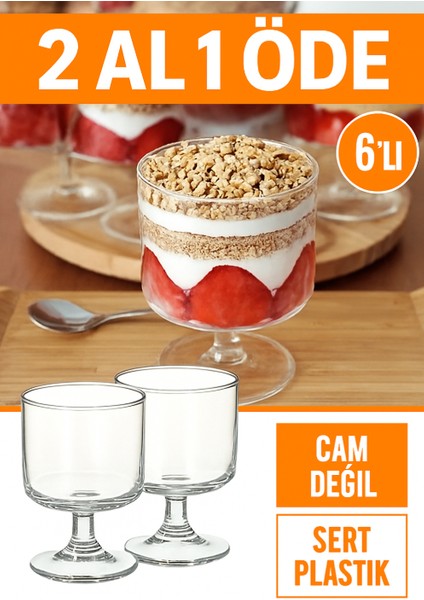 Magnolia Magnolya , Puding ve Dondurma Kasesi 6'lı Mika Ayaklı ( Cam Değildir )
