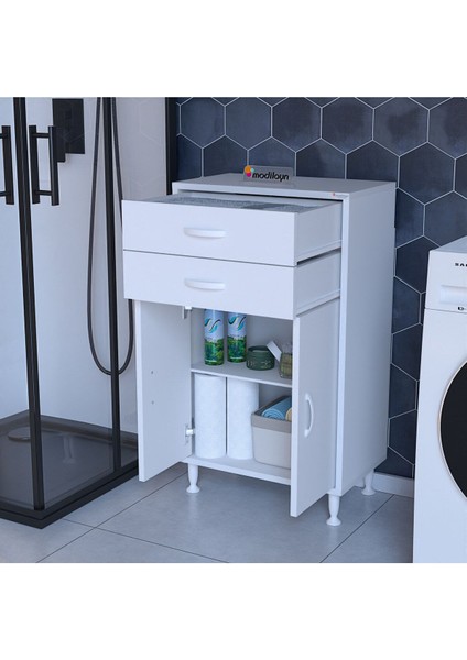 Trendline 54 x 95,1 x 32,5 cm 2 Kapaklı 2 Çekmeceli 2 Bölmeli Çok Amaçlı Dolap indirimleri