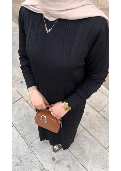 509 Desenli Triko Elbise Siyah fiyatları