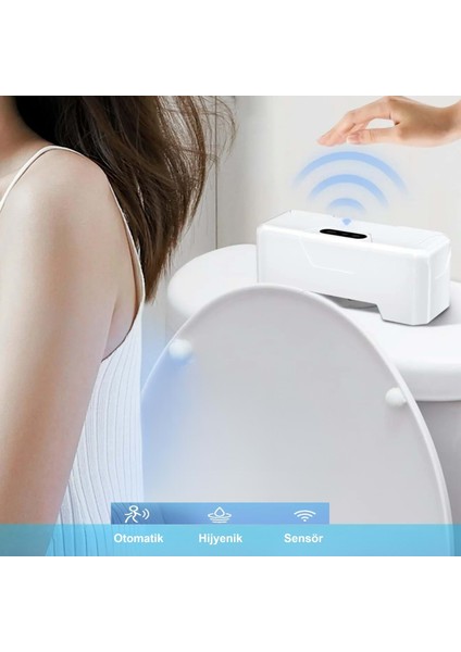 Otomatik Wc Tuvalet Sifonu Kızılötesi Sensörlü Temassız Akıllı Sensör Şarjlı Dahili Pil