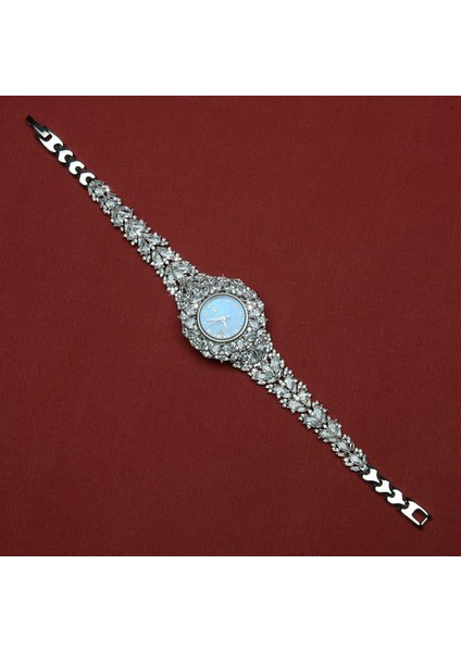 Wq7 Yuvarlak Gümüş Saat