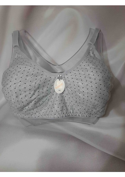 Gri Puantiyeli Pamuk Polyester Elastan Içeren Desteksiz Balensiz Penye Rahat Kullanışlı Kadın Sütyen fiyatları