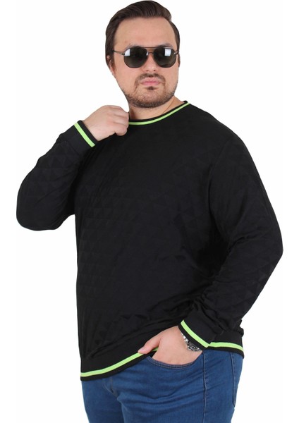 Erkek Büyük Beden Sıfır Yaka Triko Kazak Diamond 25200 Sıyah fiyatları