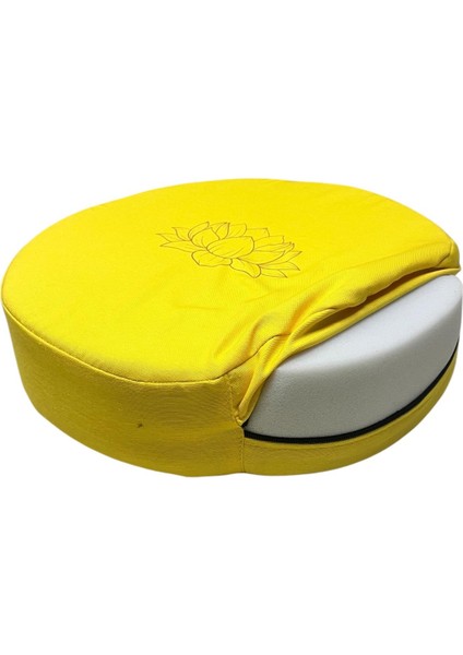 Lotus Çiçeği Baskılı Yuvarlak Yoga & Meditasyon Minderi %100 Duck Kumaş Kalıp Sünger fiyatları