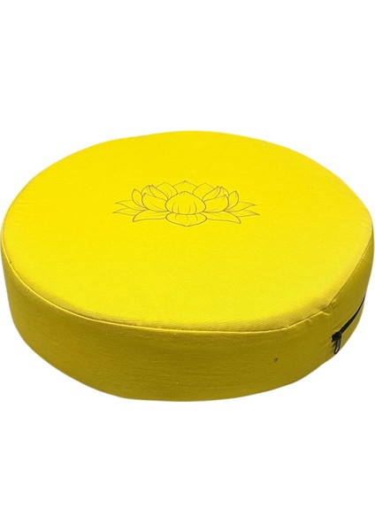 Lotus Çiçeği Baskılı Yuvarlak Yoga & Meditasyon Minderi %100 Duck Kumaş Kalıp Sünger fırsatları