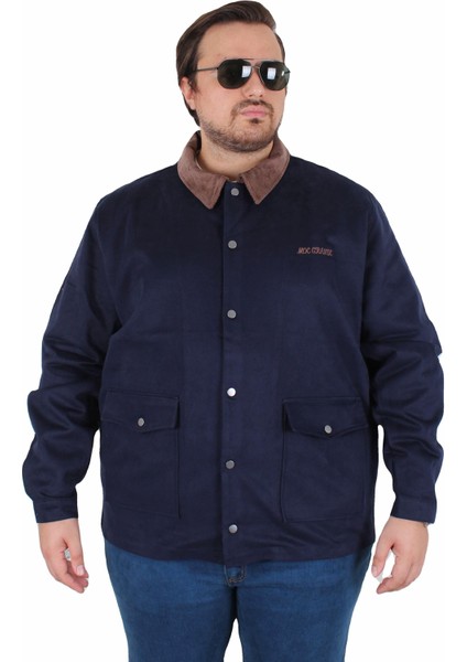 Büyük Beden Gabardin Mont Chaqueta Abrigo 25902 Lacıvert modelleri