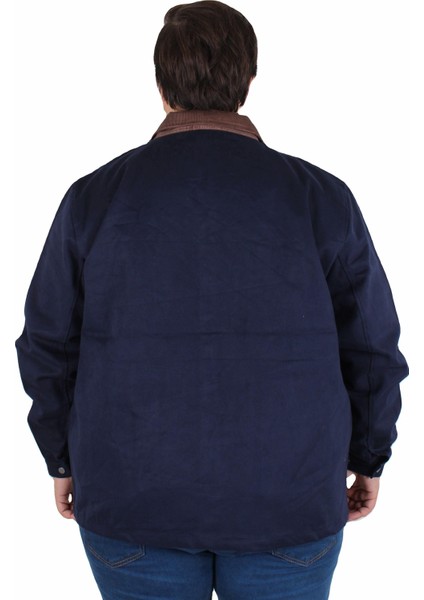 Büyük Beden Gabardin Mont Chaqueta Abrigo 25902 Lacıvert fırsatları