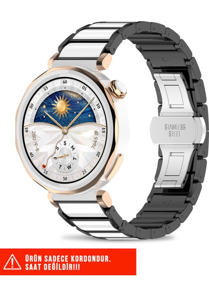 Huawei Watch Gt6 41MM / Gt5 41MM / Gt5 Pro 42MM / Gt4 41MM Uyumlu Paslanmaz Çelik Baklalı Metal Kordon 18MM