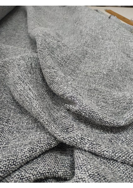 Açık Gri - Modern Keten Fon Perde -Pilesiz - Tek Kanat - LLD100