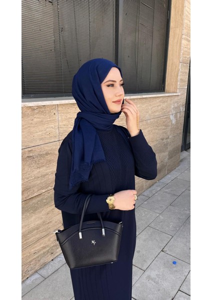 509 Desenli Triko Elbise Lacivert modelleri