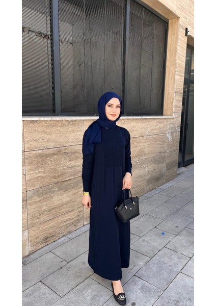 509 Desenli Triko Elbise Lacivert indirimleri