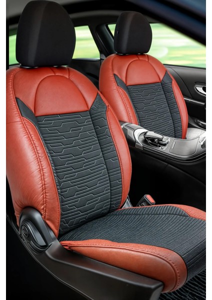 Fiat Egea Cross Uyumlu Oto Koltuk Kılıfı Deri, Kumaş Premium Kırmızı Siyah modelleri