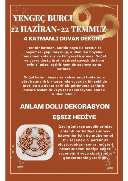 Duvar Dekoru Yengeç Burcu Duvar Süsü Bohem Ahşap Evdekoru fiyatları