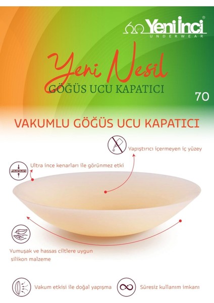 Vakumlu Göğüs Ucu Kapatıcı Yapışkansız