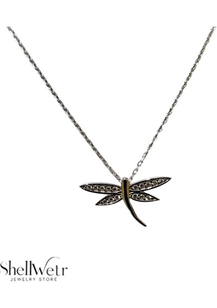 Dragonfly 925 Ayar Gümüş Yusufcuk Parlak Taşlı Kadın Kolye fiyatları