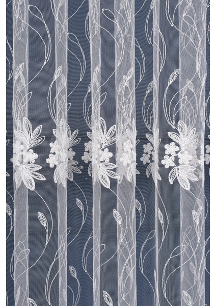 Salon Oturma Odası Brode Işlemeli Sarmaşık Desen Tül Perde Özel Seri (1/2.5 Normal Pile)