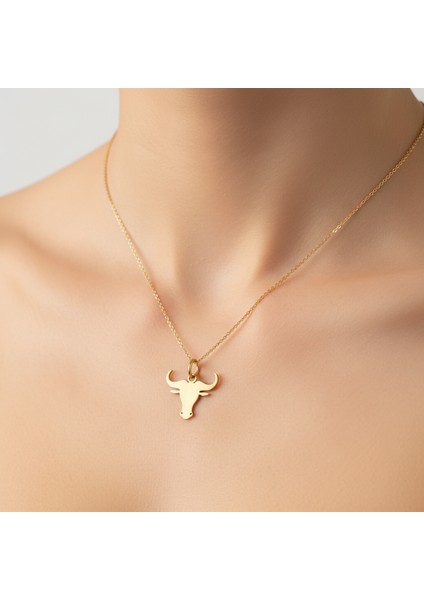 14 Ayar Altın Kolye Ucu Boğa GM8237 0.5 gr modelleri